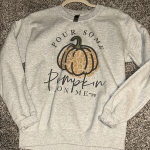 Pumpkin Heather Gray Sweatshirt